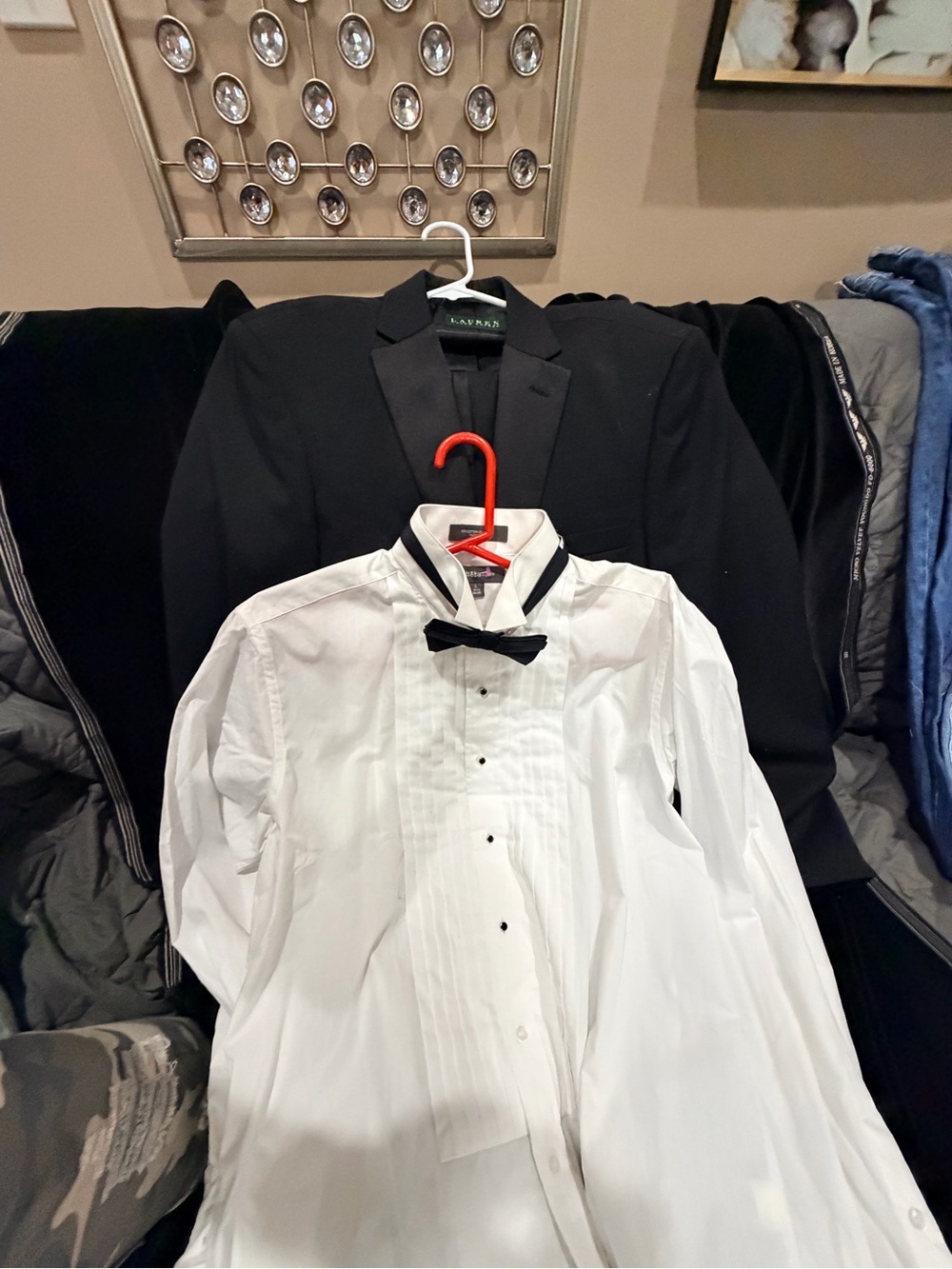 Lauren Ralph Lauren Black Satin Lapel Jacket